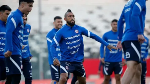 La Roja entrenó en el estadio Monumental.