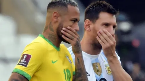 Las caritas de Messi y Neymar en el papelón monumental del Brasil-Argentina.