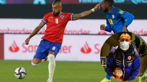 Arturo Vidal recibe el cariño de un hincha muy especial.