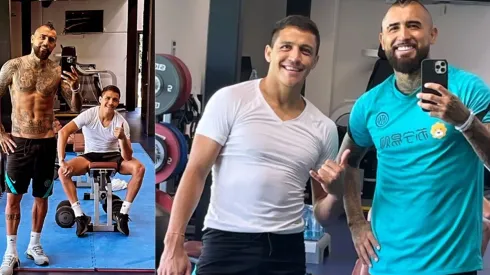 Arturo Vidal y Alexis Sánchez compartieron el entrenamiento de este mediodía en el Inter de Milán