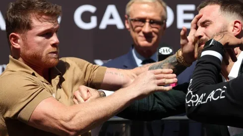 Canelo Álvarez y Caleb Plant tuvieron un alocado cara a cara