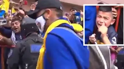 Marcos Rojo fue a saludar a la hinchada de Boca Juniors