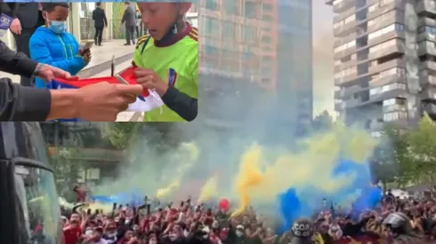 La selección de Venezuela recibió el apoyo de su afición en Santiago.