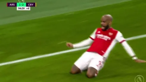 Lcazette celebrando el empate del Arsenal frente al Crystal Palace