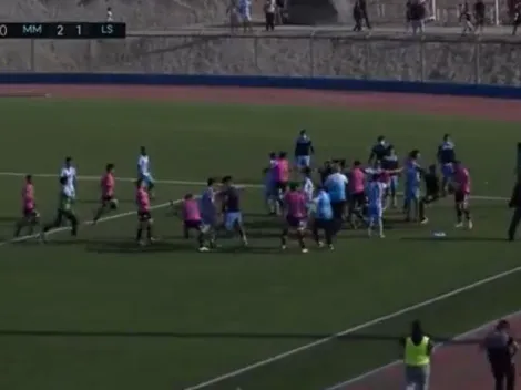 Batalla campal en duelo entre Mejillones vs Lota Schwager