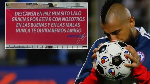 Arturo Vidal mandó a instalar un lienzo en recuerdo del Huaso Lalo, quien dejó de existir en la antesala del partido entre Chile y Ecuador