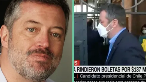 Sebastián Sichel en el momento del cabezazo.