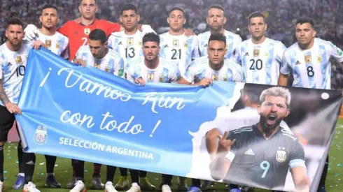Argentina homenajeó a Agüero en el duelo frente a Brasil