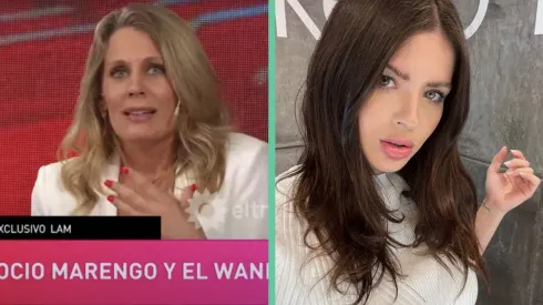Rocío Marengo en el panel de LAM lanzándose al cuello de China Suárez.