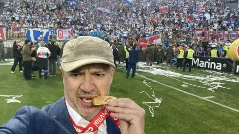 Juan Tagle celebrando el tetracampeonato de la UC