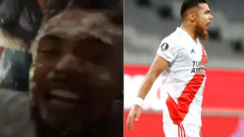 Paulo Díaz lo pasó chancho en la fiesta de espuma de River Plate
