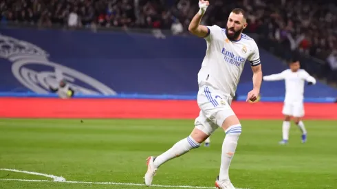 Benzema celebra su golazo frente al Atlético de Madrid