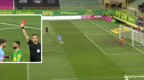 El futbolista del Dinamo Zagreb se fue expulsado tras lanzar un penal