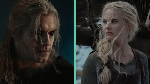 Henry Cavill como Geralt de Rivia y Freya Allan como Ciri, en la segunda temporada de The Witcher.