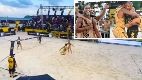 Dinho y Romario se lucieron en el futvoley