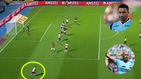 El defensor que está abajo de la imagen habilitaba la jugada, pero los jueces chilenos lo sacaron del cuadro