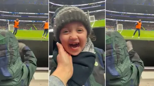 La mejor hincha del Tottenham y una tierna reacción al saludo de Son.
