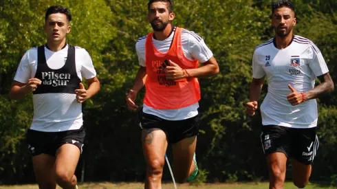 Pablo Solari, Emiliano Amor y Martín Lucero, uno de los refuerzos, en la pretemporada de Colo Colo.