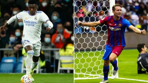 Vinicius Junior y Luuk de Jong celebraron en el primer Clásico de 2022.