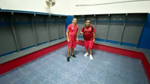 El camarín de Ñublense tras el partido contra Nacional en Uruguay.