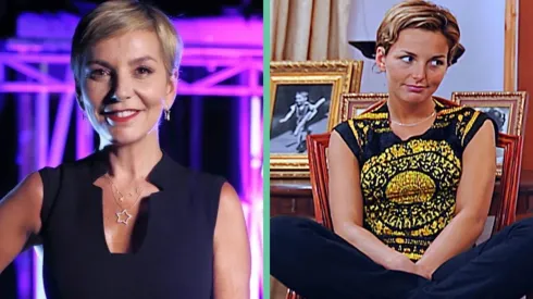 Fran García-Huidobro en la actualidad y en su personaje de Cerro Alegre.