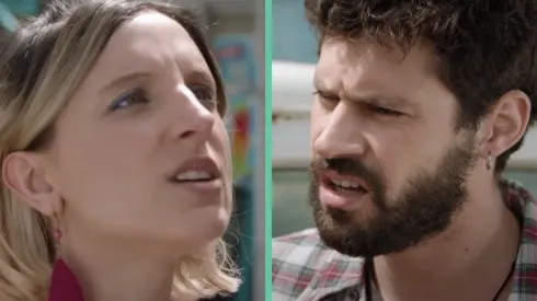 Jeimy y Eric en el tenso momento que se vivió en Amar Porfundo.