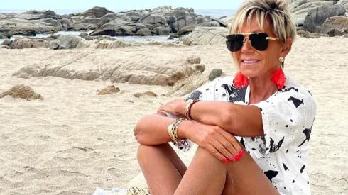 Raquel Argandoña en la playa.