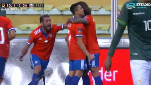 La celebración de Alexis Sánchez con el tercer gol de la jornada para Chile