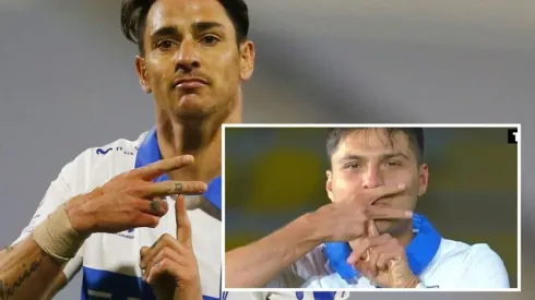 Rebolledo celebró su tanto con la F, de Fernanda.