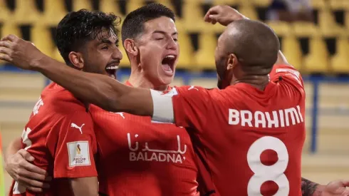 James celebra el gol en la Copa del Emir