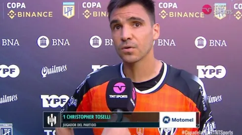 Cristopher Toselli fue elegido como la figura del encuentro en Argentina