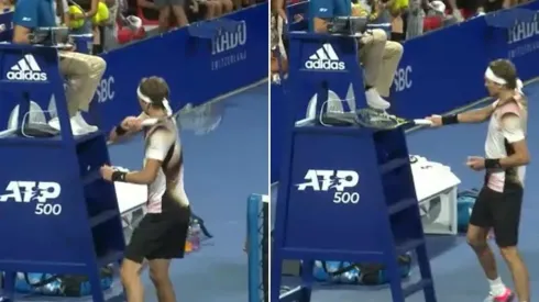 El germano reaccionó pésimo tras perder en dobles.