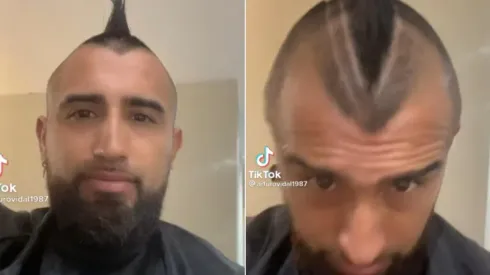Arturo Vidal en el proceso de cambio de look.