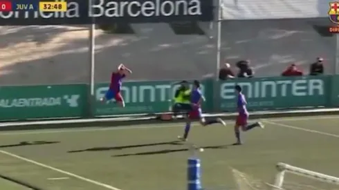 El juvenil Fermín López celebra a lo Cristiano Ronaldo