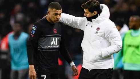 Pochettino y Mbappé en partido del PSG