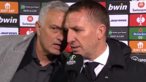 Mou se enfrentó a su amigo Brendan Rogers en la Conference League y protagonizaron un particular momento post partido.