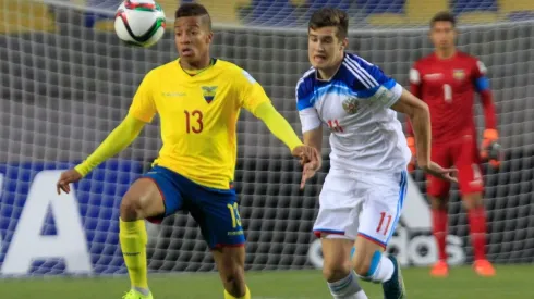 Byron Castillo jugando por Ecuador en la copa Mundial de la FIFA Chile Sub 17.