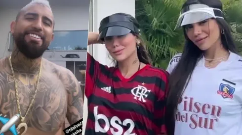 Arturo Vidal toma "solecito" junto a Sonia y Daniela Isaza y hace una encuesta entre Flamengo y Colo Colo
