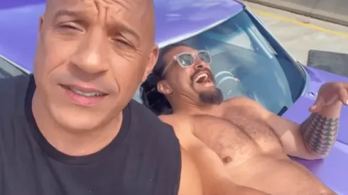 Vin Diesel y Jason Momoa en el set de Fast X, o Rápidos y Furiosos 10.
