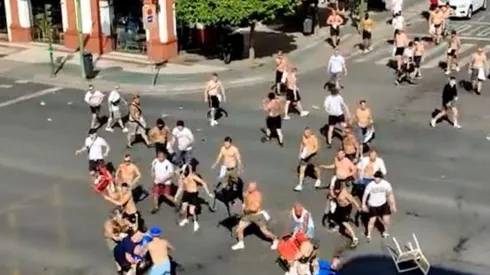 Hinchas del Eintracht y el Rangers se enfrentaron antes de la final