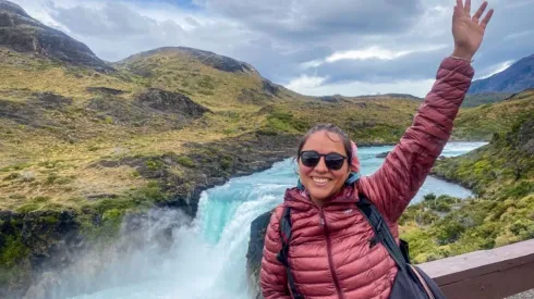 Michi Fit en Salto Grande del Parque Torres del Paine