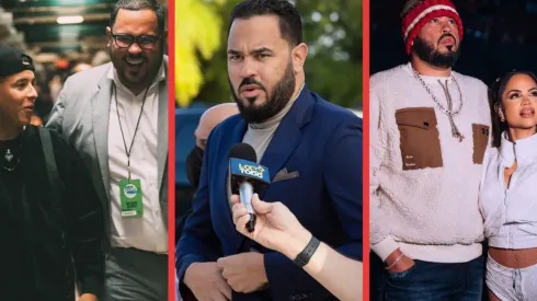 Raphy Pina con su amigo Daddy Yankee y su prometida Natti Natasha.