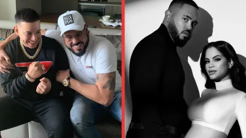 Raphy Pina junto a Daddy Yankee y también acompañado por su novia Natti Natasha.