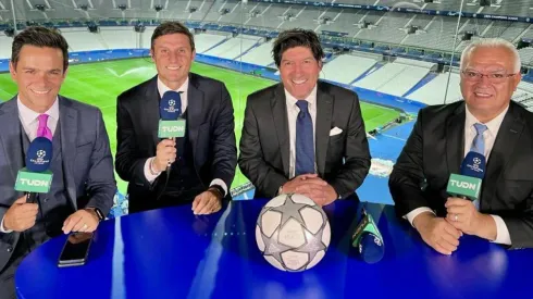 Bam Bam está en el mismo estadio transmitiendo la final de la Champions League