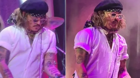 Johnny Depp sobre el escenario de Jeff Beck.