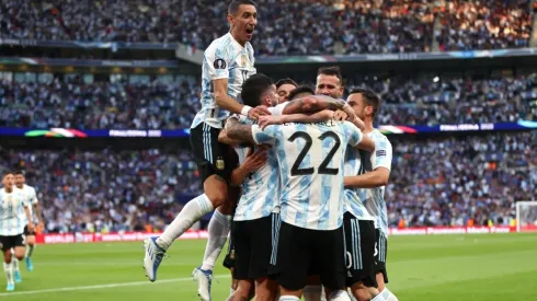 Argentina celebra unos de los goles ante Italia