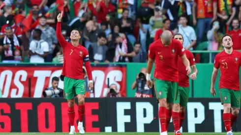 Cristiano Ronaldo celebra uno de sus dos goles ante Suiza