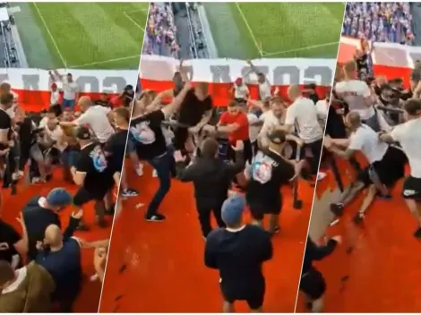 Brutal pelea en barra de Polonia termina con hincha inconsciente