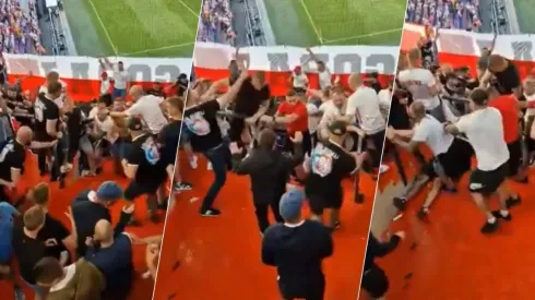 Los hinchas polacos provocaron una fuerte pelea en su propia hinchada