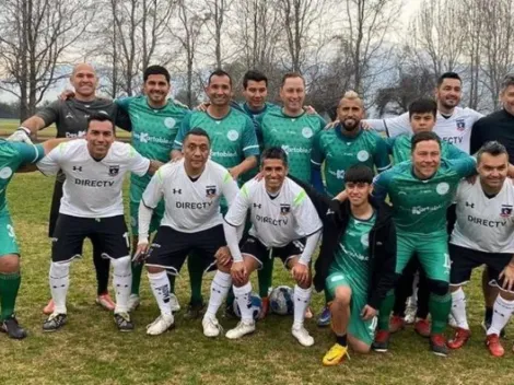 Vidal disfruta una pichanga con viejos cracks de Colo Colo